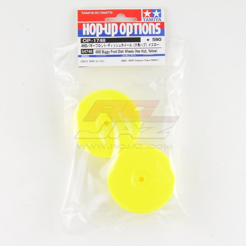 Tamiya 54748 - 4WD Buggy Front Dish Wheel (Hex Hub) Yellow OP-1748