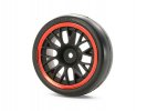 Tamiya 84239 - MN Mesh Wheel Blk&Red Rim/+2