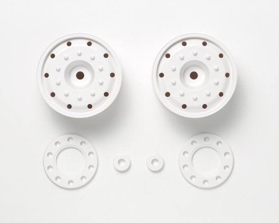 Tamiya 56543 - Wheels (30mm Width / Hex Hub /White) (2 Pcs.)