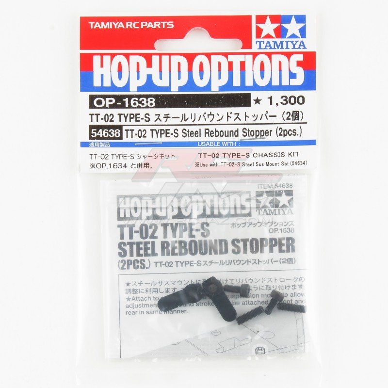 Tamiya 54638 - OP.1638 TT-02 TYPE-S Steel Rebound Stopper (2pcs.) OP-1638