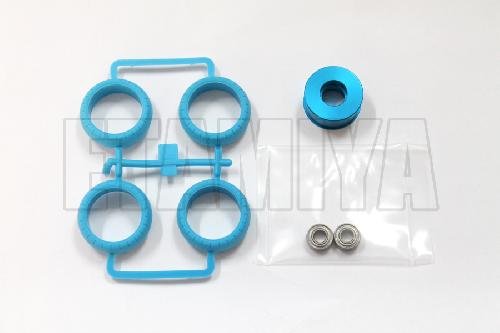 Tamiya 54473 - RC Aluminum Wheelie Roller Set (Blue) OP.1473 For GF-01/WR-02/WR-02G/VW Type 2 OP-1473