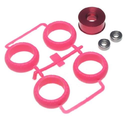 Tamiya 84367 - RC Aluminum Wheelie Roller Set (Red) For WR-02