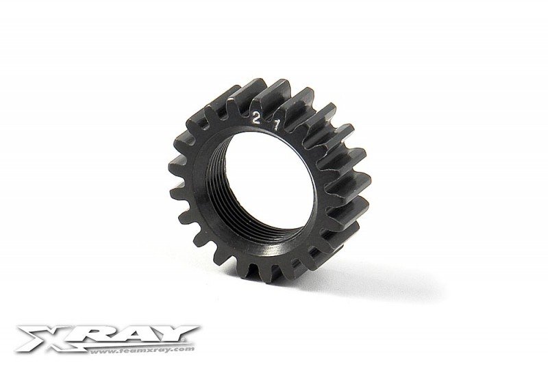 XRAY 348521 XCA Aluminum Pinion Gear - 21T (2nd) - 7075 T6 - Hard Coated