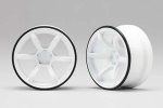 Yokomo RP-6313W6A Racing Performer High traction wheel (off-set 6mm/White) for Drift